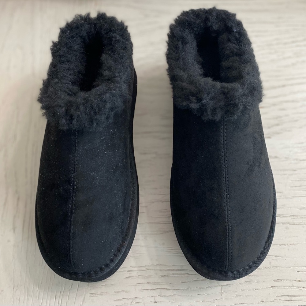 PAWZ Black Women's Platform Warm Comfortable Slippers Houseshoes Slides 8